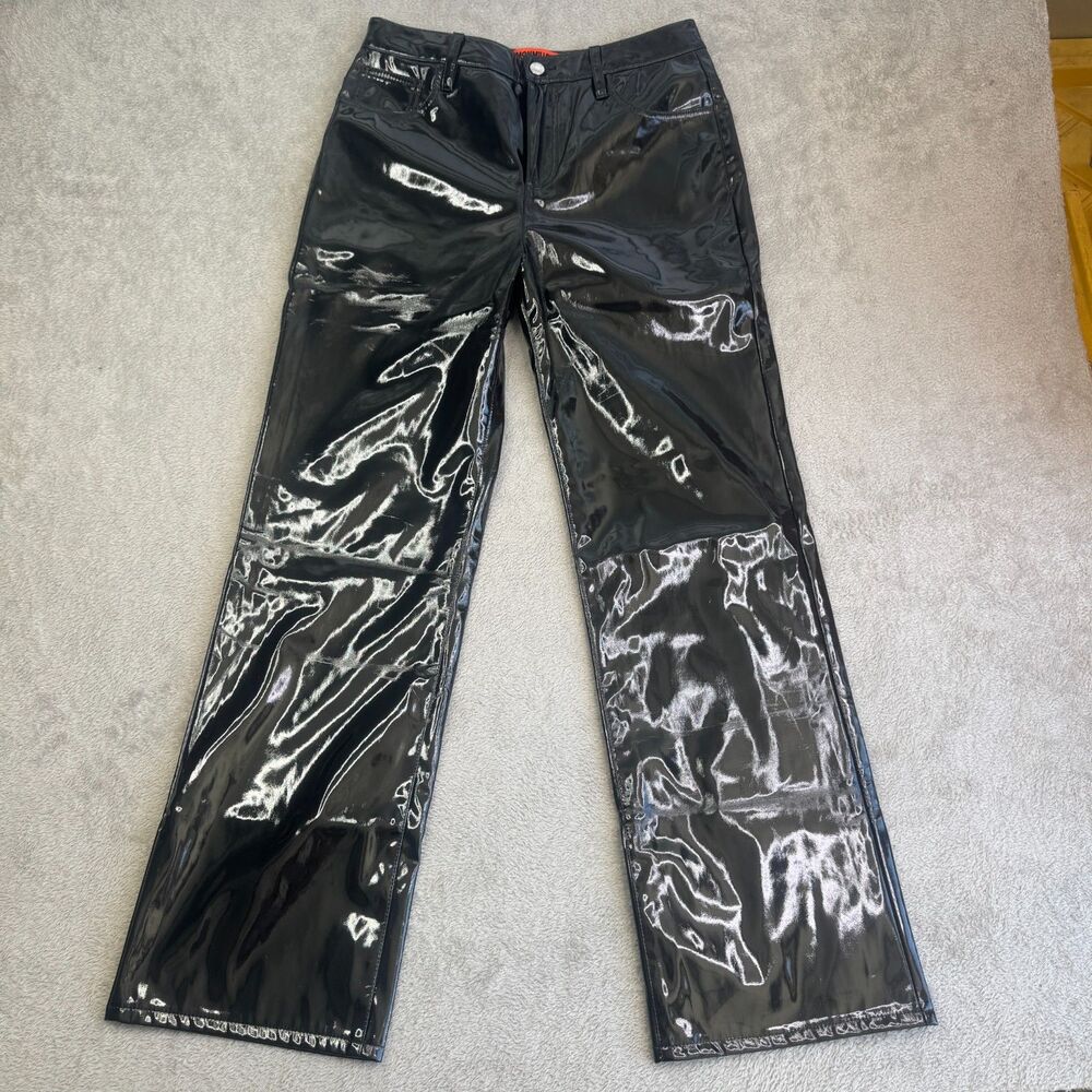 Simon Miller Faux Vegan Patent Leather Pants Womens 27 Black Y2K Straight Leg
